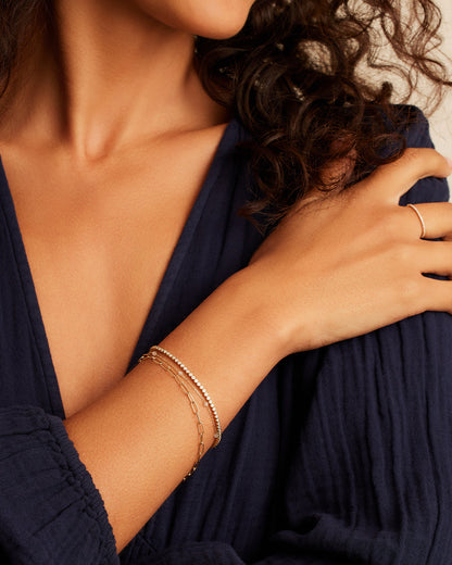14K Gold Newport Birthstone Bracelet