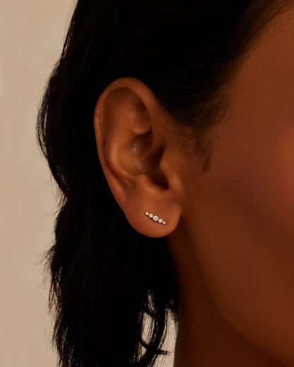 14K Elle Diamond Row Studs