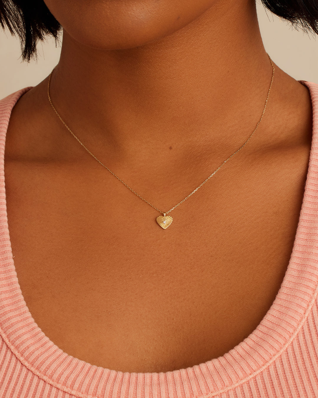 14K Diamond Vintage Heart Necklace