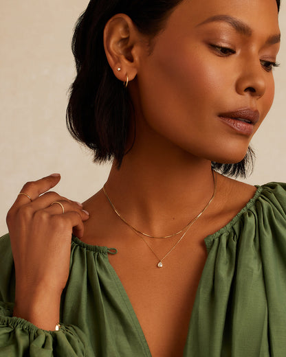 14K Classic Diamond Pear Necklace