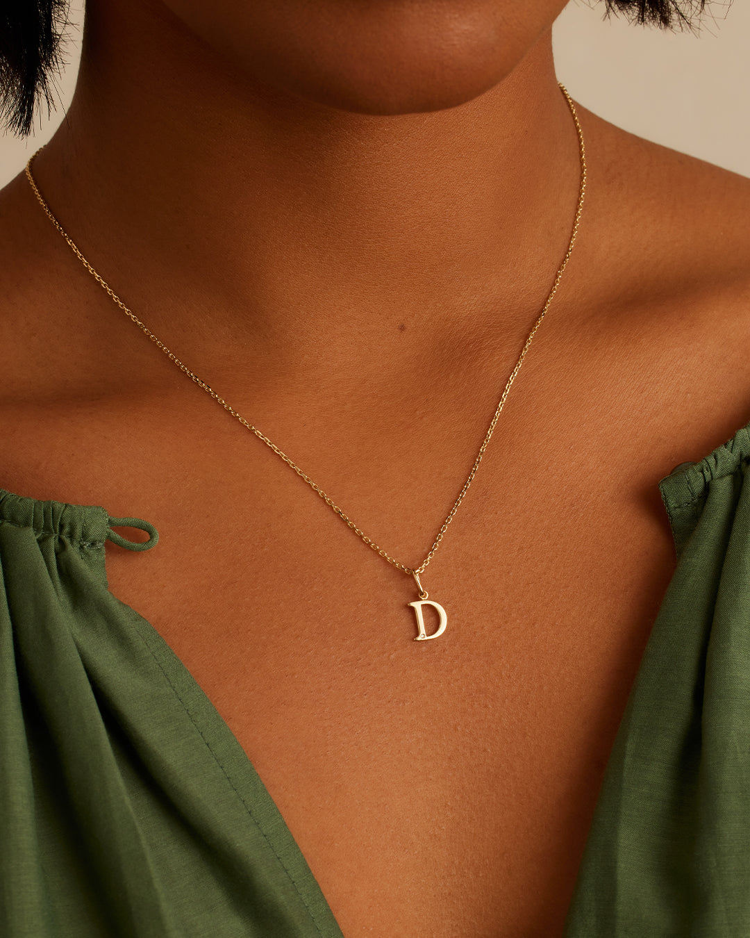 14K Diamond Vintage Alphabet Charm