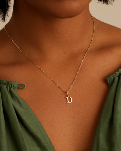 14K Diamond Vintage Alphabet Charm