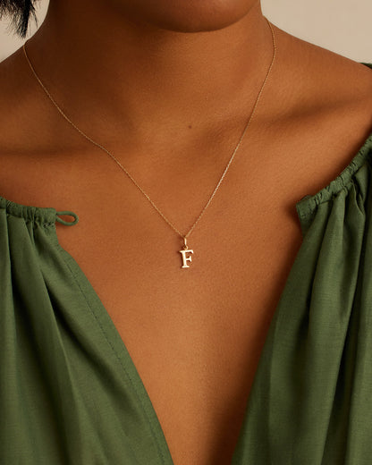 14K Diamond Vintage Alphabet Charm