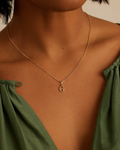 14K Diamond Vintage Alphabet Charm