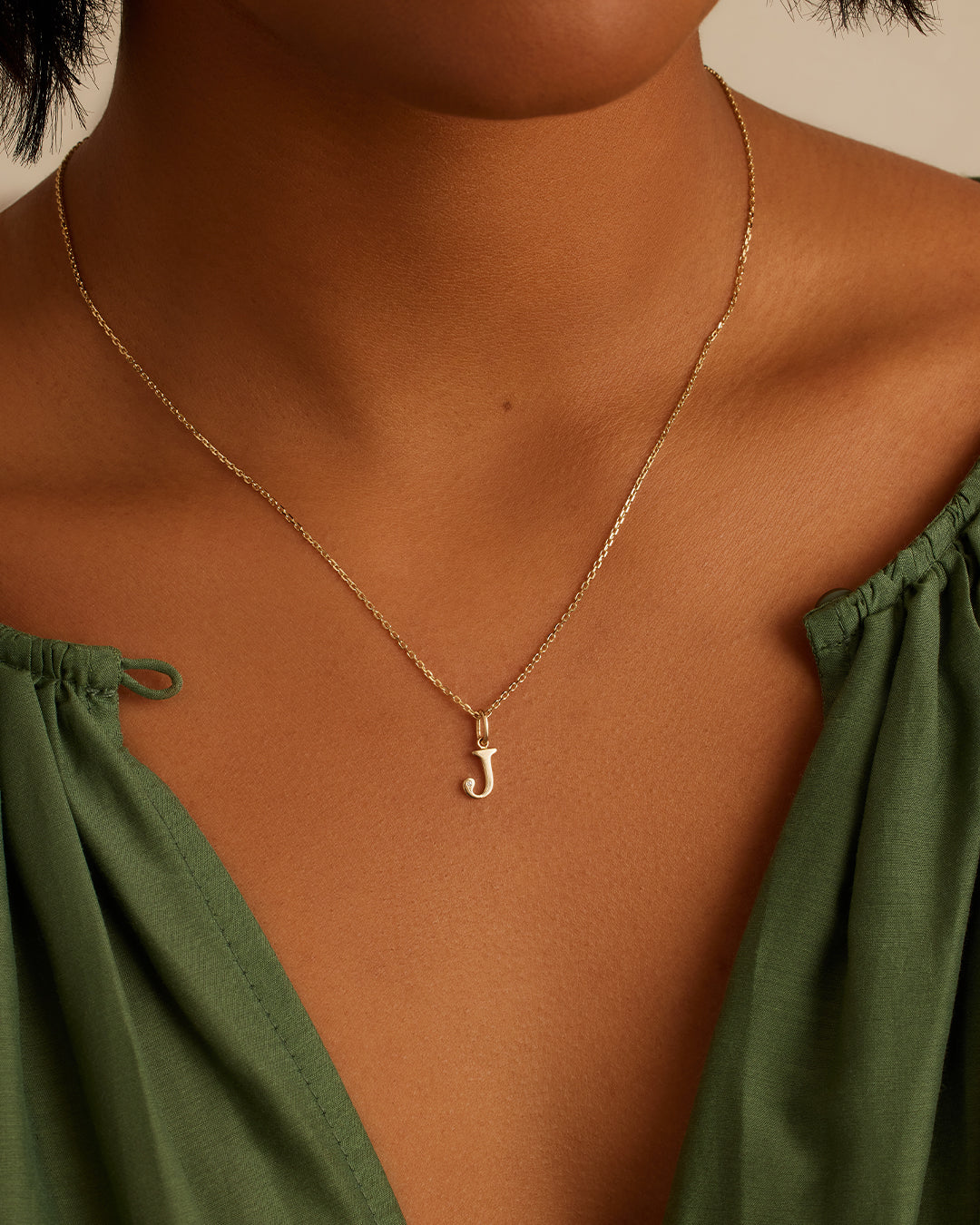 14K Diamond Vintage Alphabet Charm