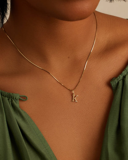 14K Diamond Vintage Alphabet Charm
