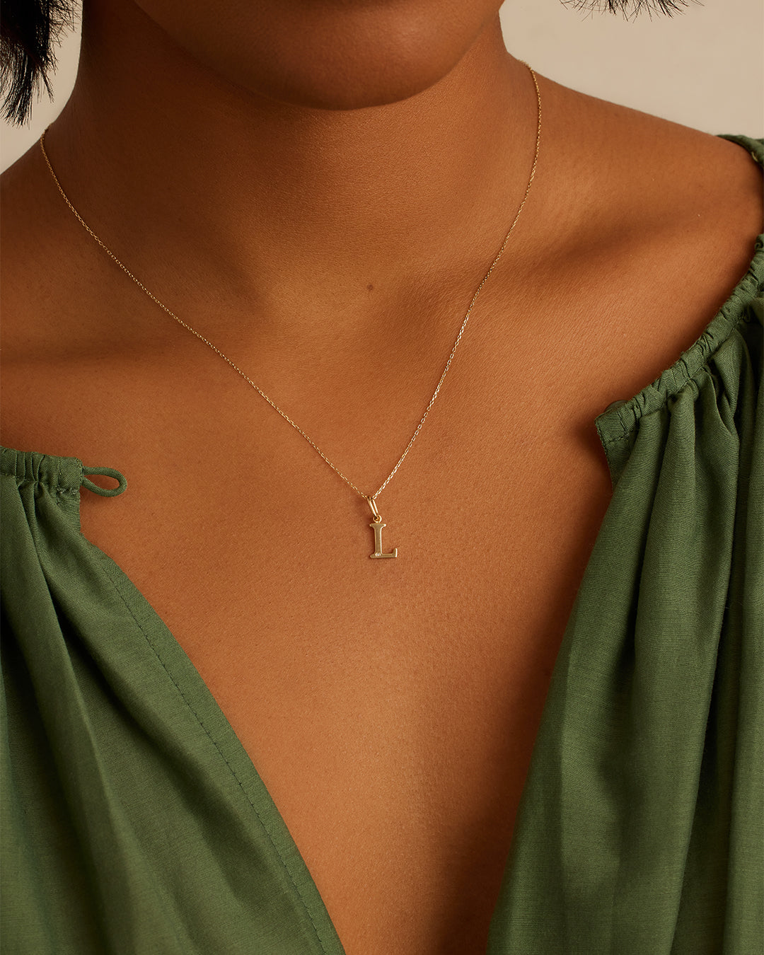 14K Diamond Vintage Alphabet Charm