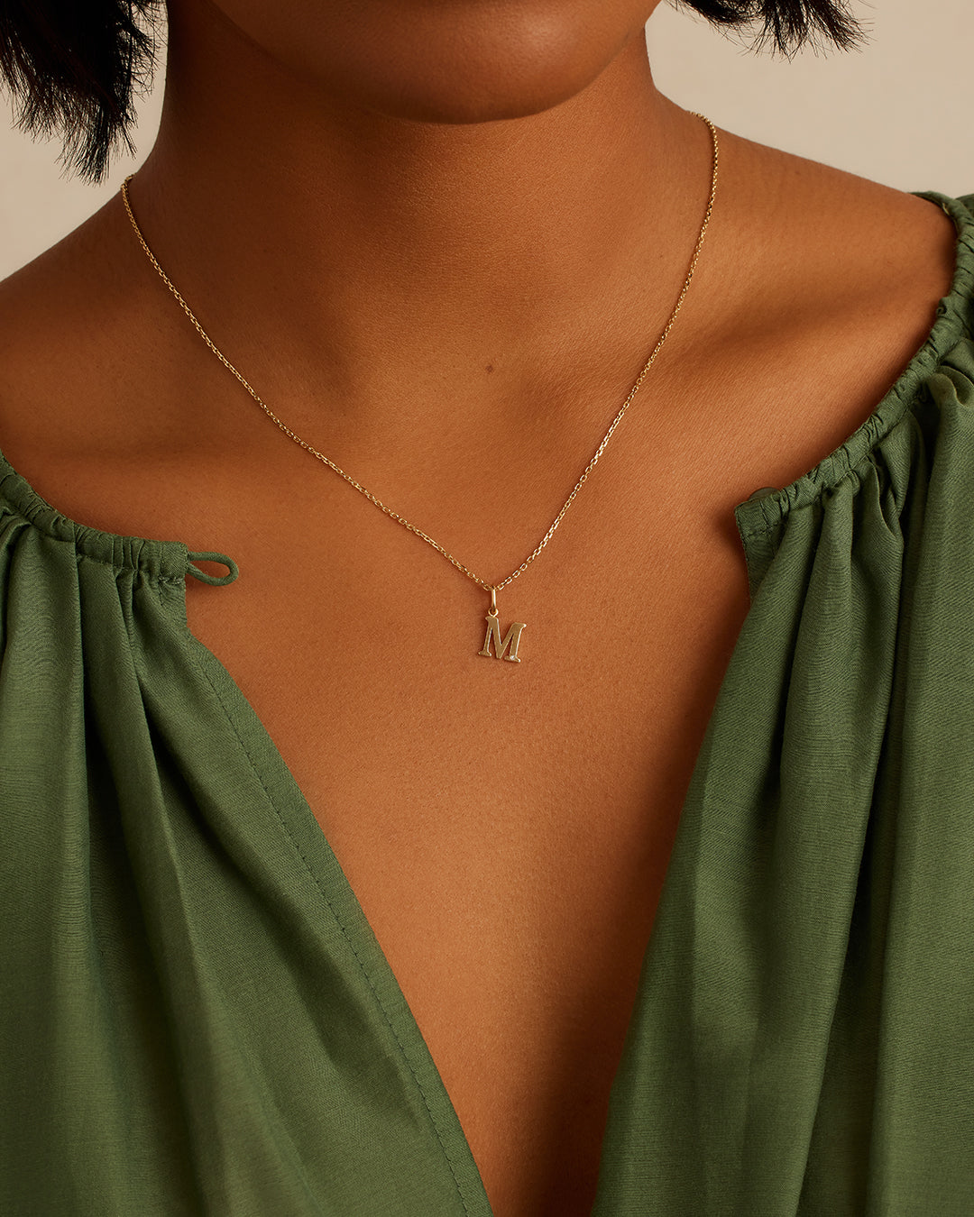 14K Diamond Vintage Alphabet Charm