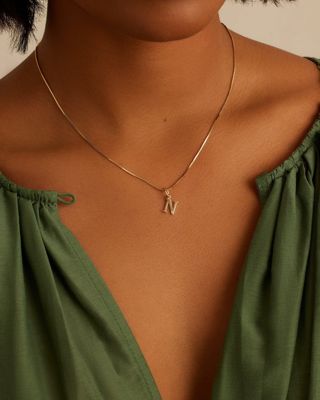 14K Diamond Vintage Alphabet Charm