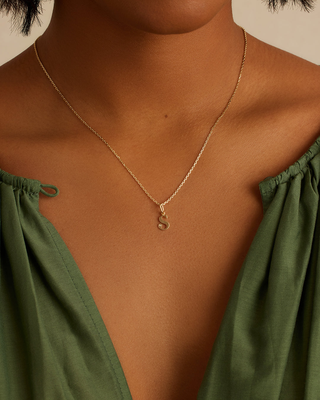 14K Diamond Vintage Alphabet Charm