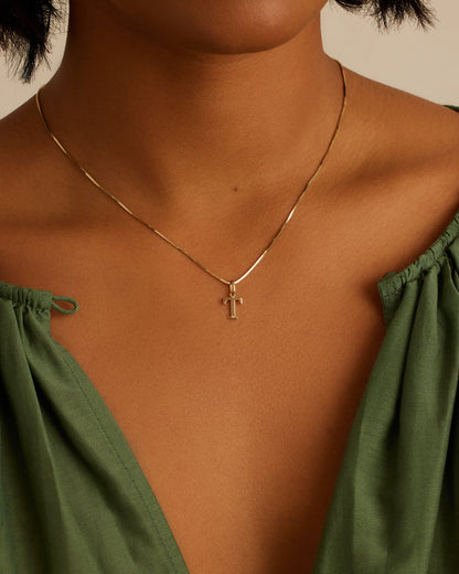 14K Diamond Vintage Alphabet Charm