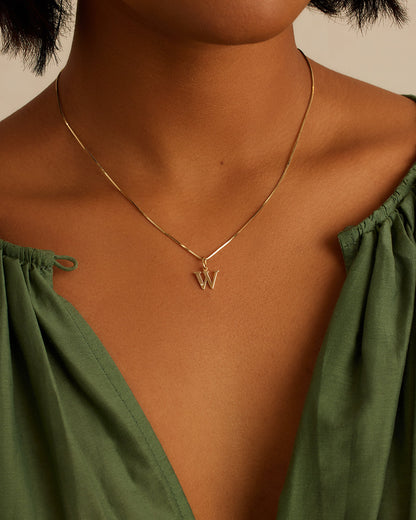 14K Diamond Vintage Alphabet Charm