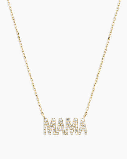 14K Diamond Pavé Mama Necklace