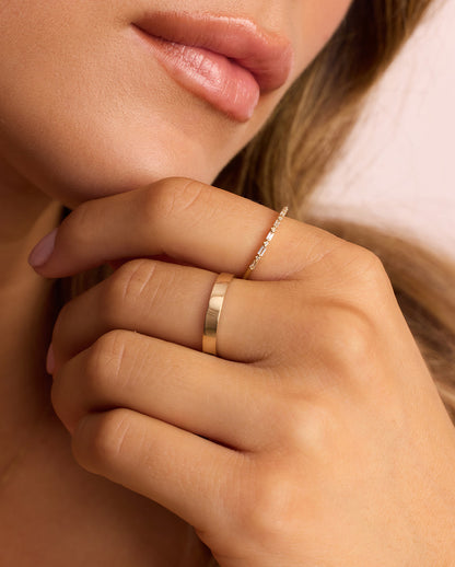 14K Diamond and White Sapphire Amara Row Ring