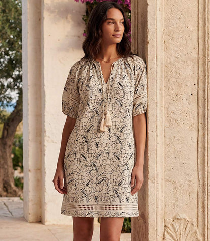 Puff Sleeve Tassel Dress