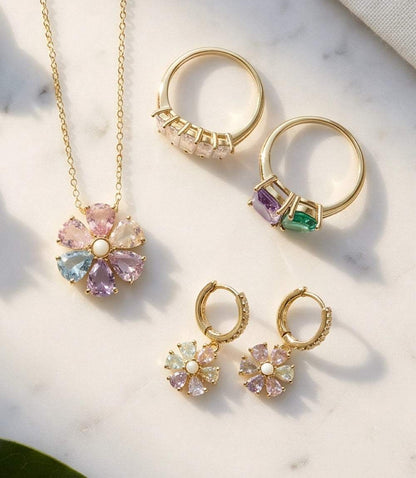 Crystal Pinwheel Earrings