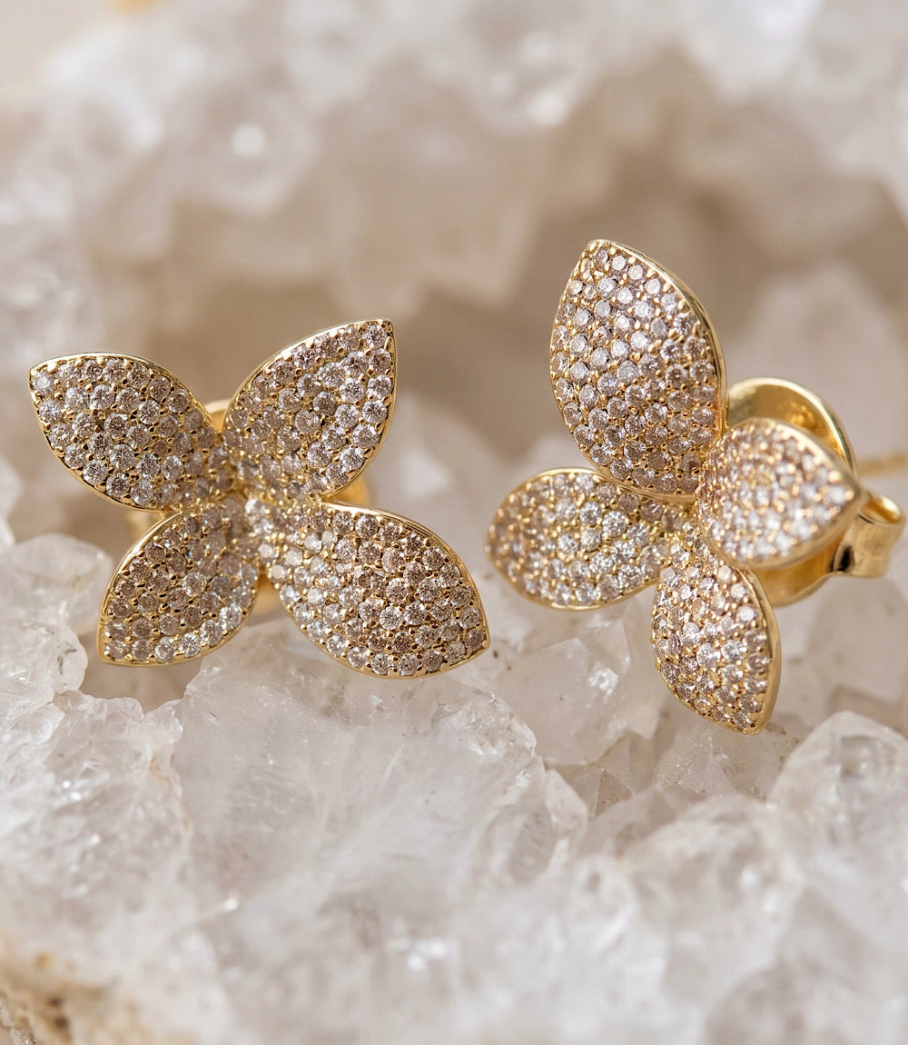 Golden Flower Earrings
