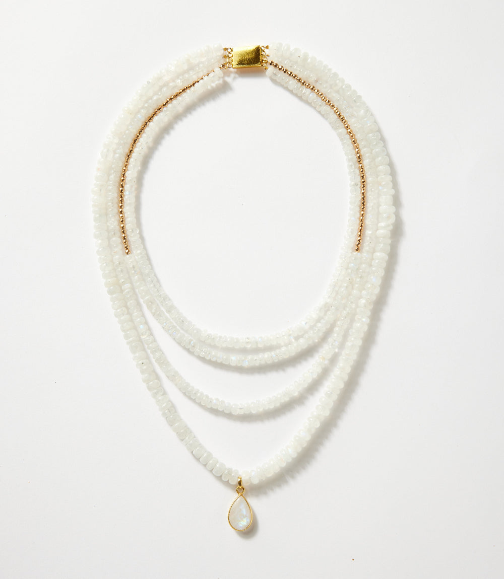 Multi Layer Moonstone Necklace