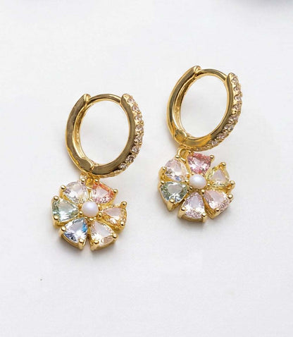 Crystal Pinwheel Earrings