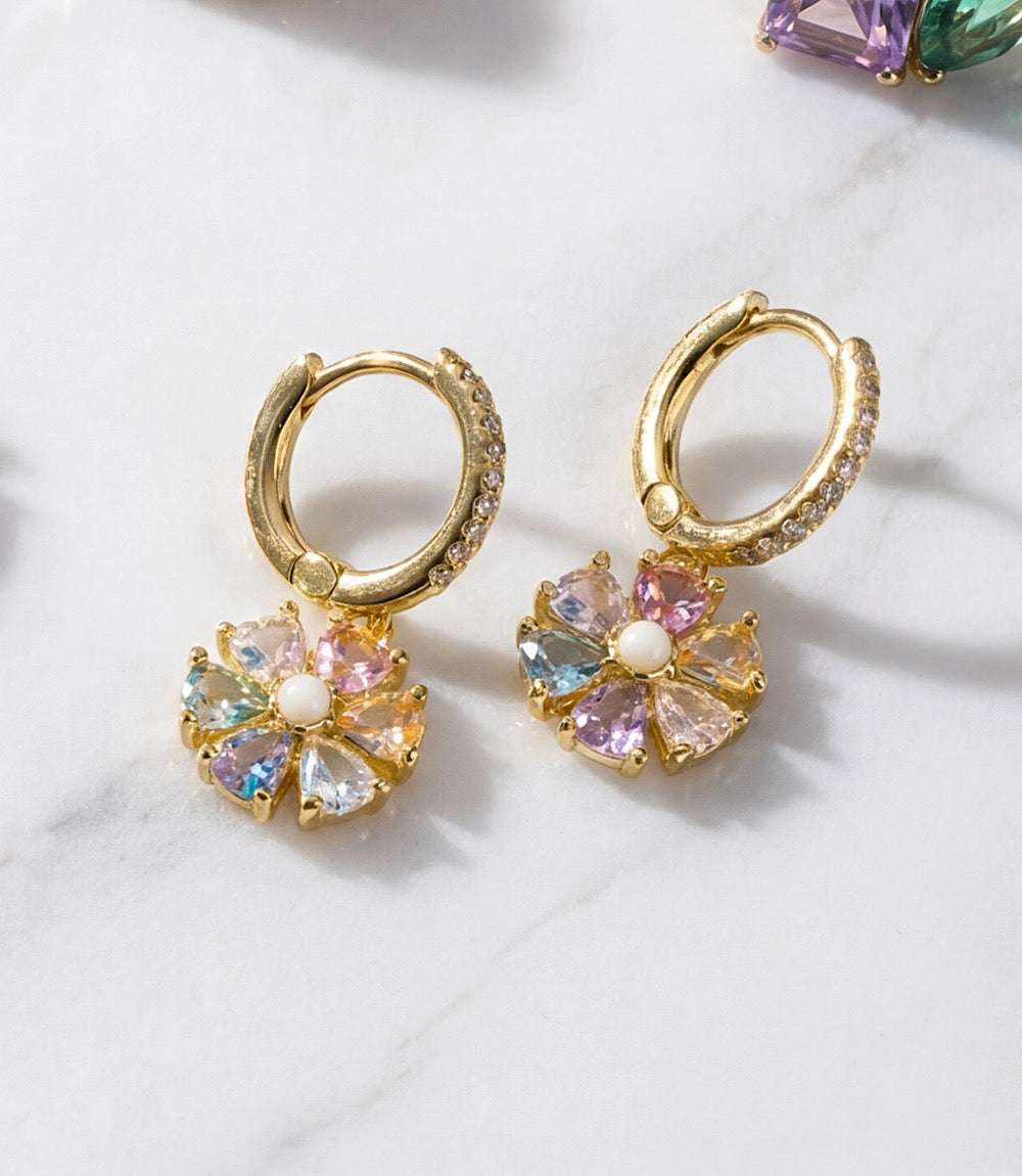 Crystal Pinwheel Earrings