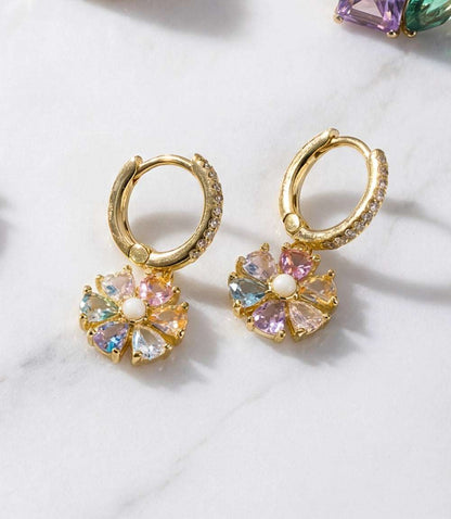 Crystal Pinwheel Earrings