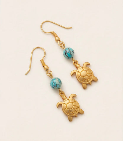 Sea Turtle Charm Earrings