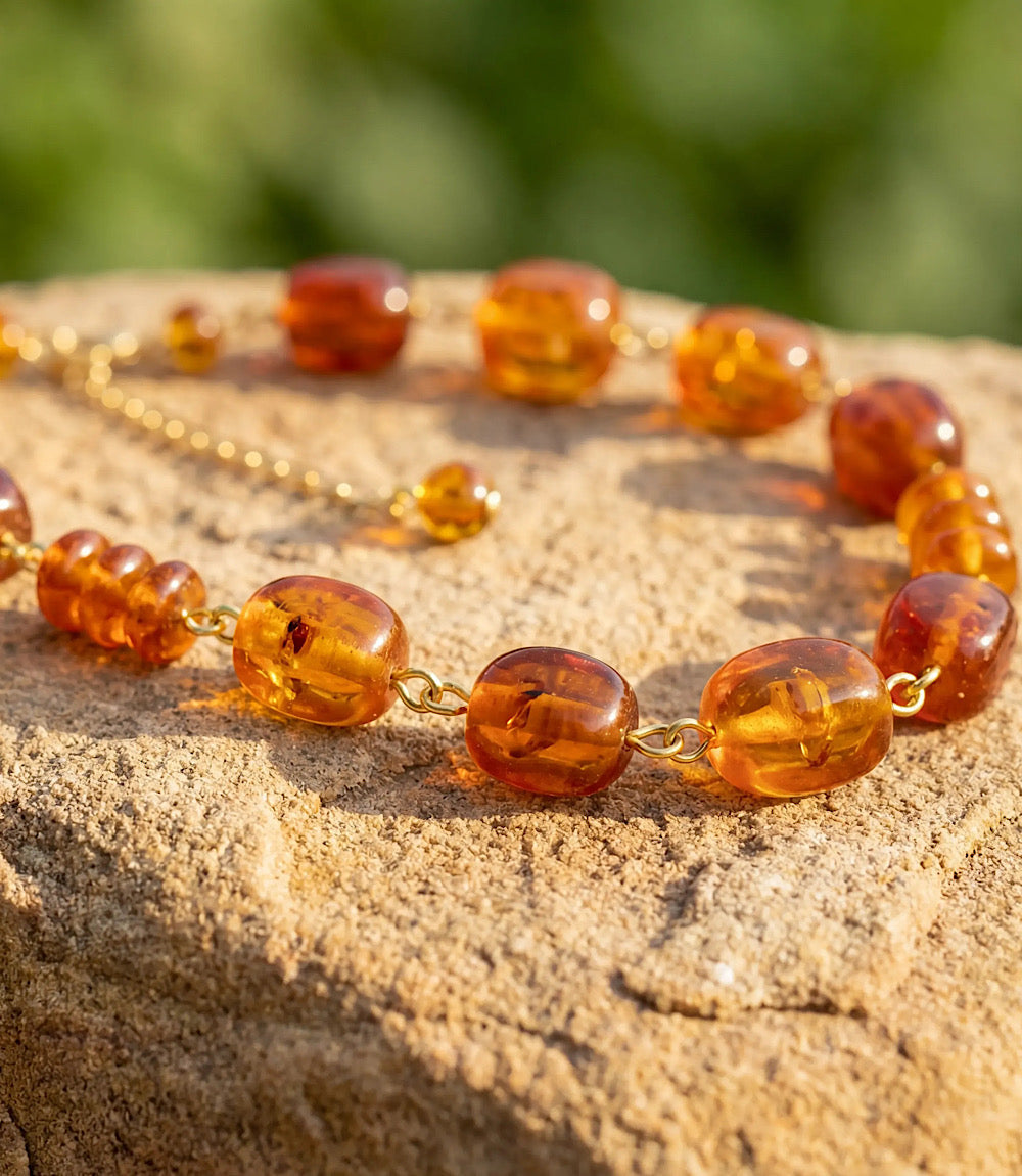 Amber Link Necklace