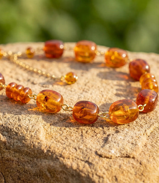 Amber Link Necklace