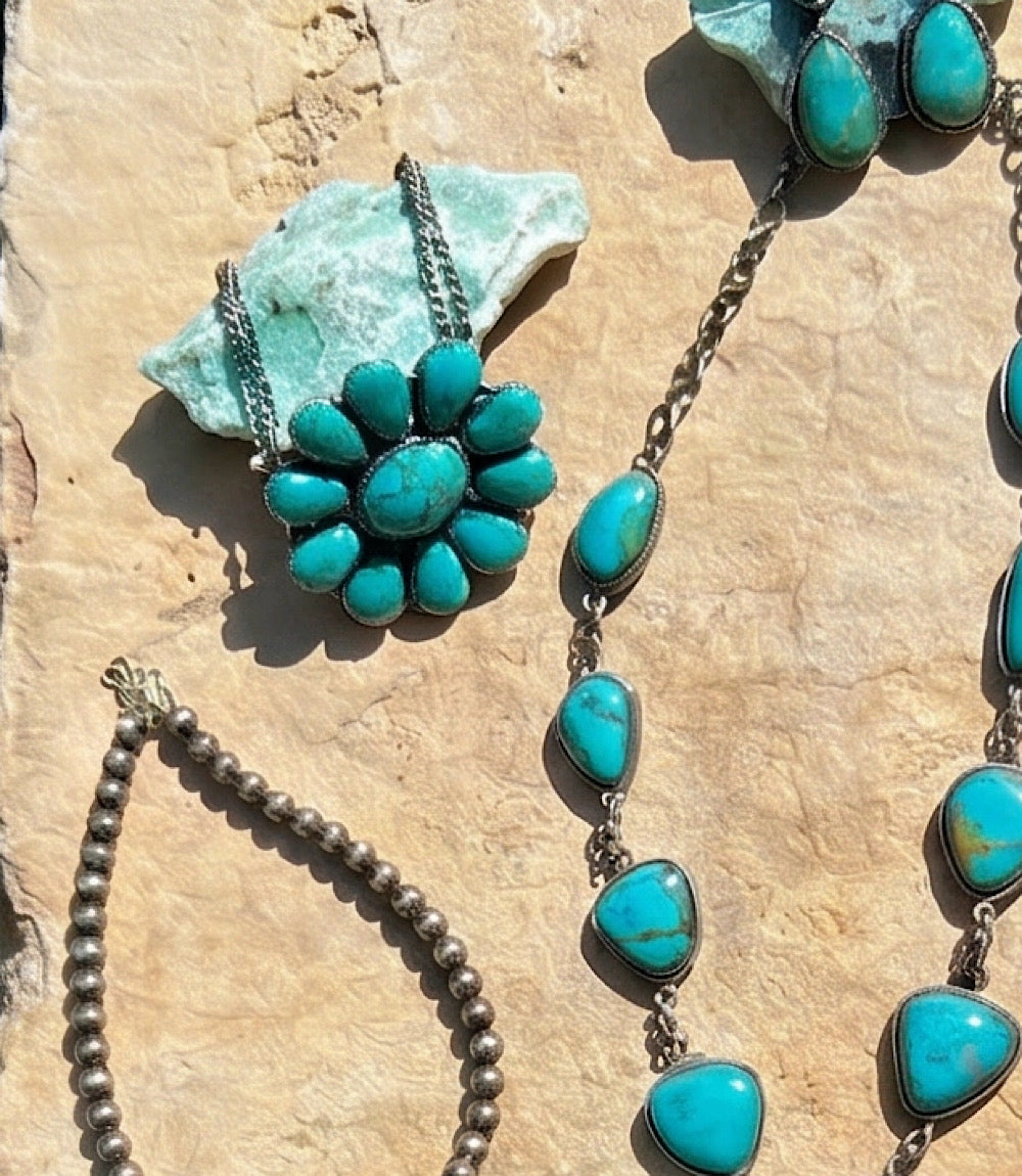 Kingman Turquoise Pendant Necklace