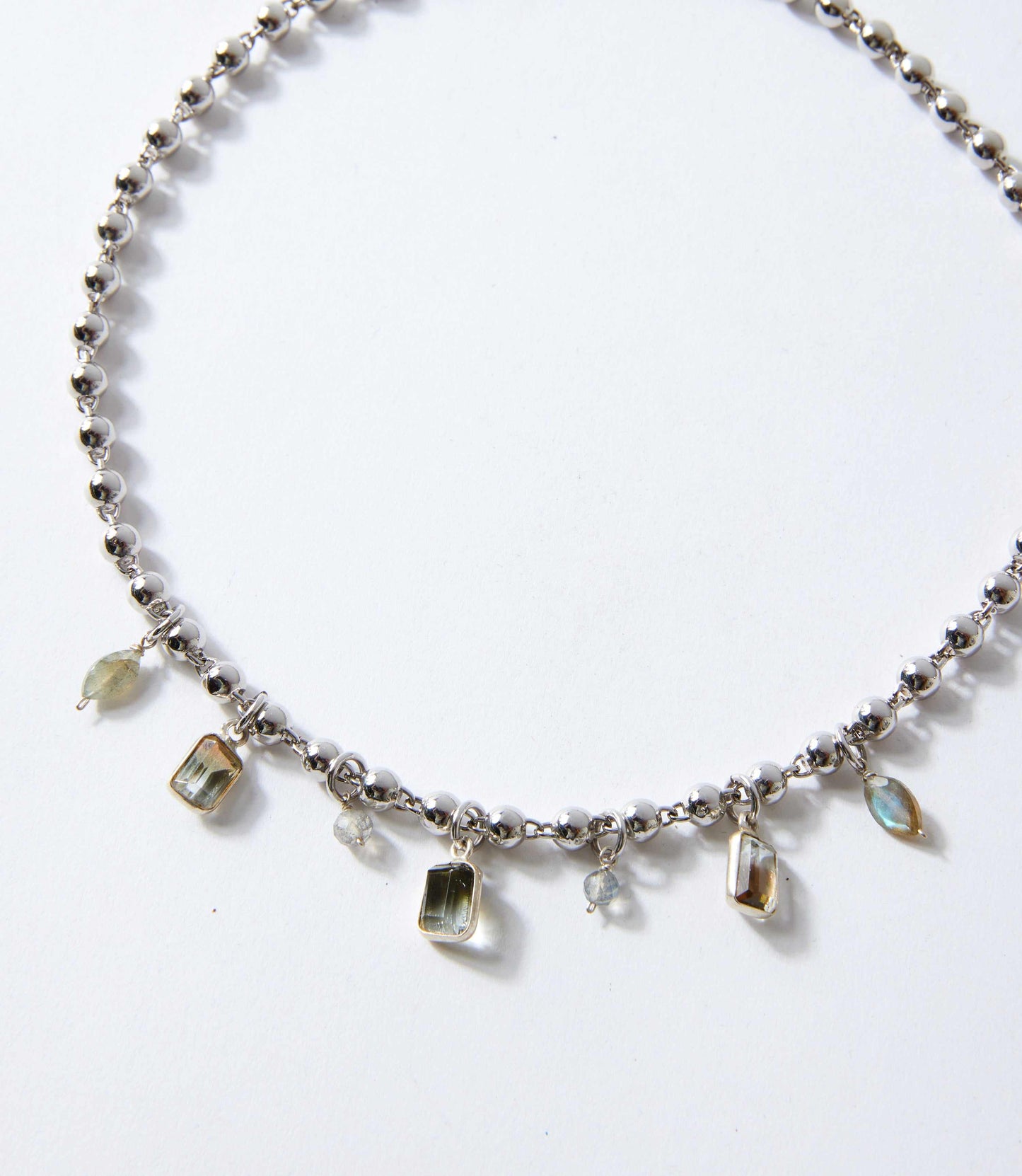 Labradorite Station Necklace