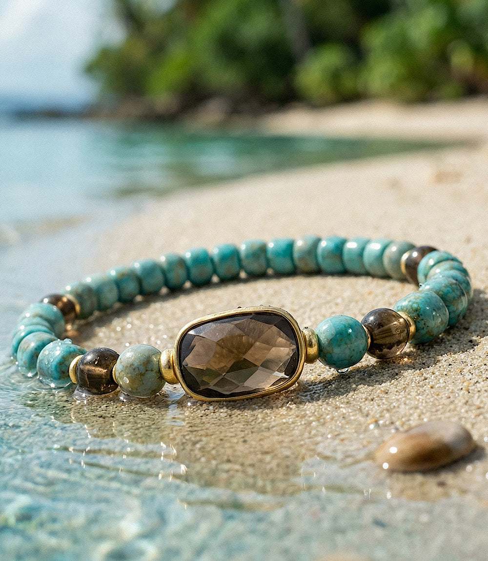 Beaded Turquoise And Gemstone Bracelet