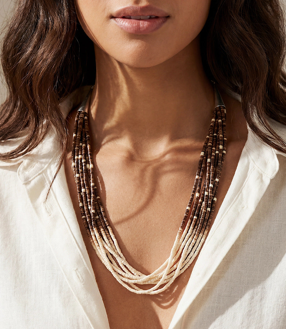 Santo Domingo Ten Strand Heishi Necklace