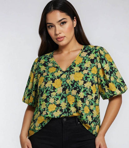 Plus Size Puff Sleeve Top
