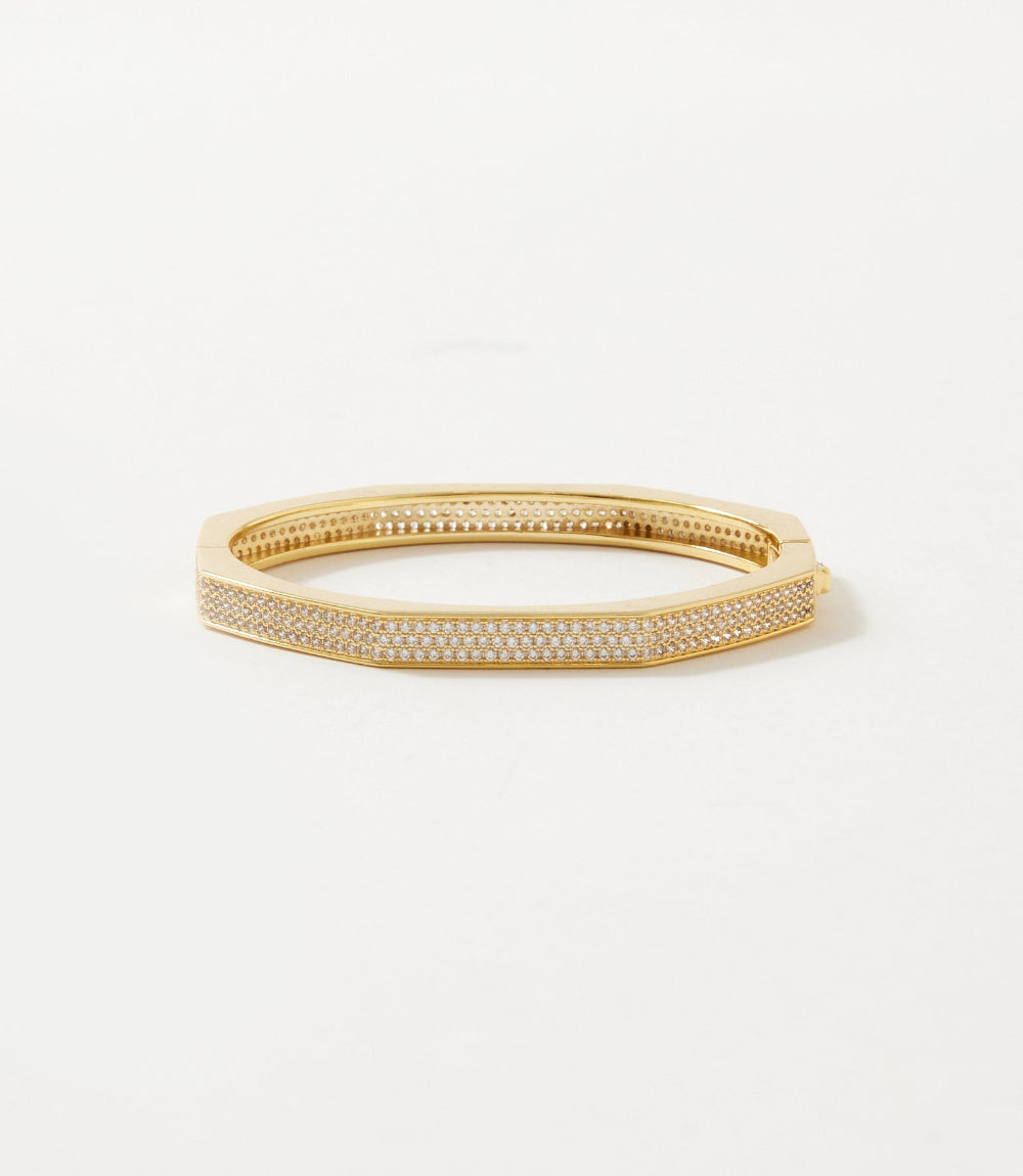 Pavé Crystal Angular Cuff Bracelet