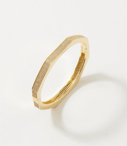 Pavé Crystal Angular Cuff Bracelet
