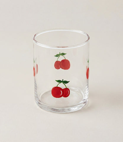 Cherry Hand-Painted Drinking Glass