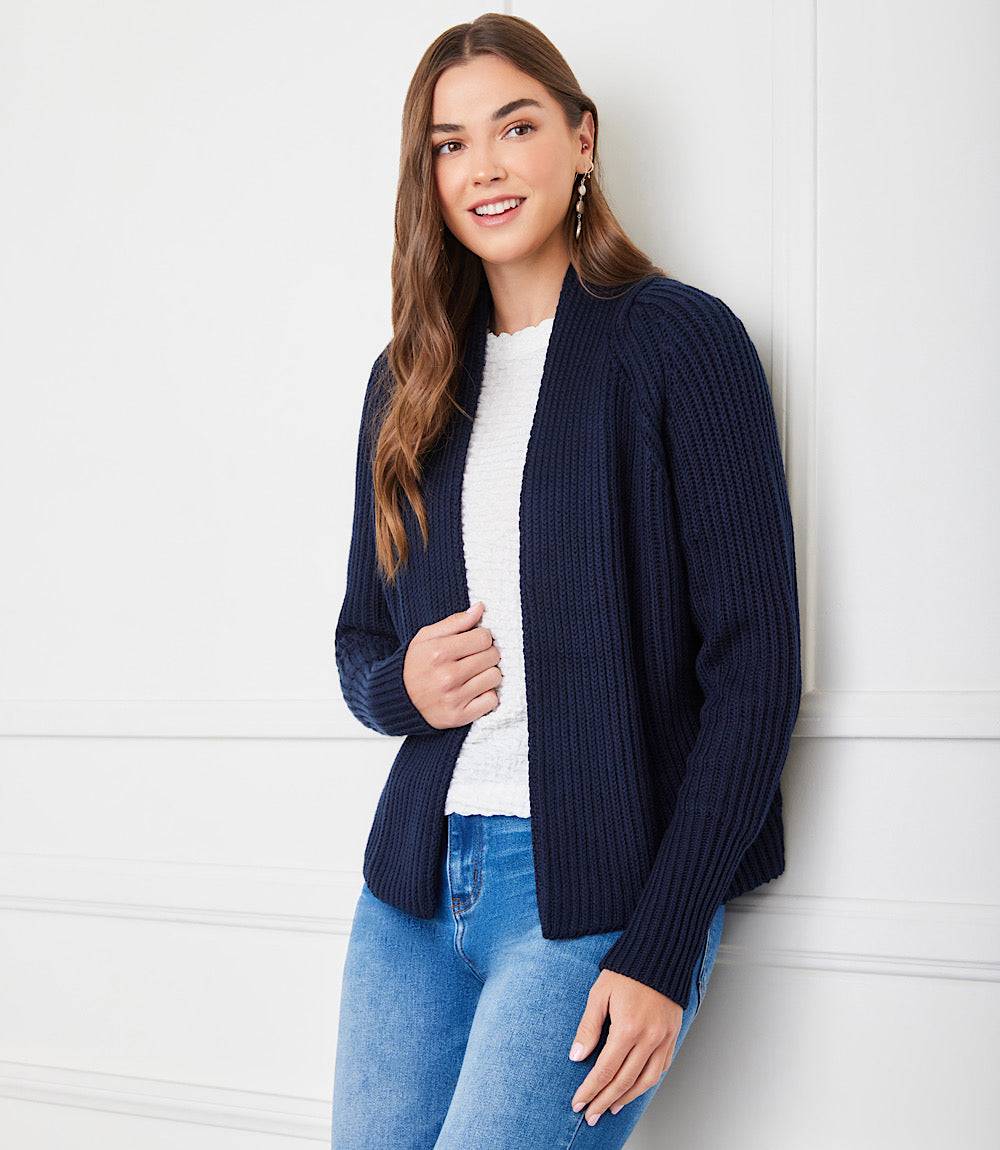 Cropped Open Front Cardigan Sweater