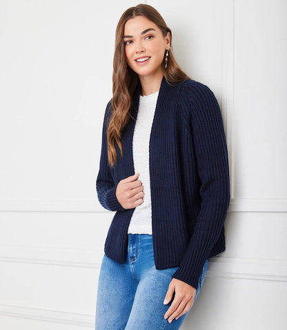 Cropped Open Front Cardigan Sweater