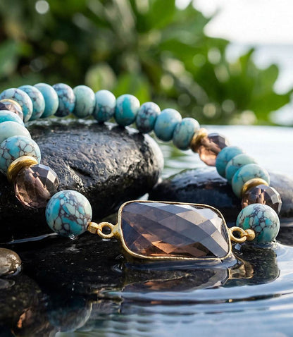 Beaded Turquoise And Gemstone Bracelet