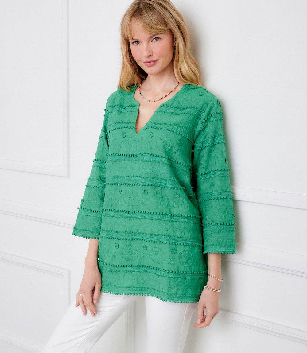 3/4 Sleeve Embroidered Tunic