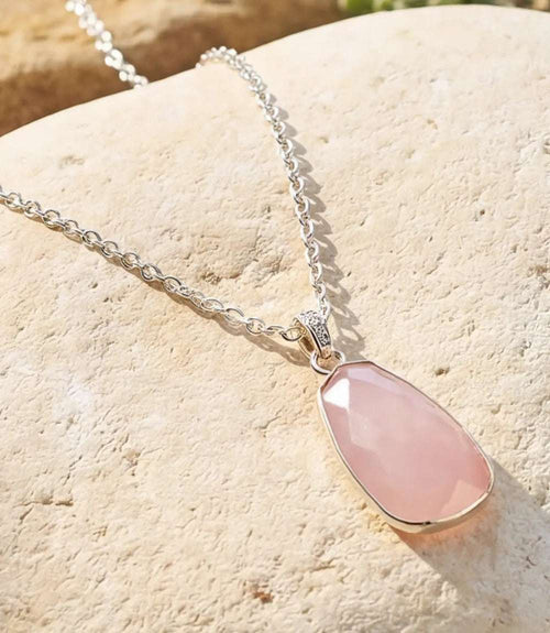 Pink Opal Pendant Necklace