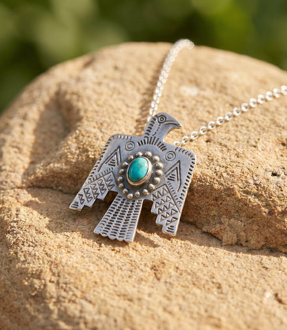 Turquoise Eagle Pendant Necklace