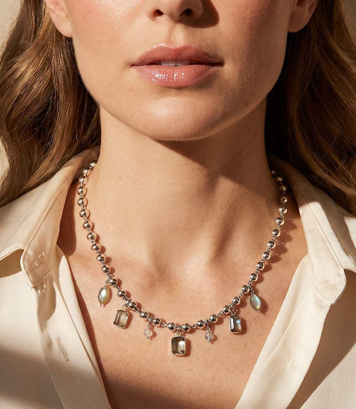 Labradorite Station Necklace
