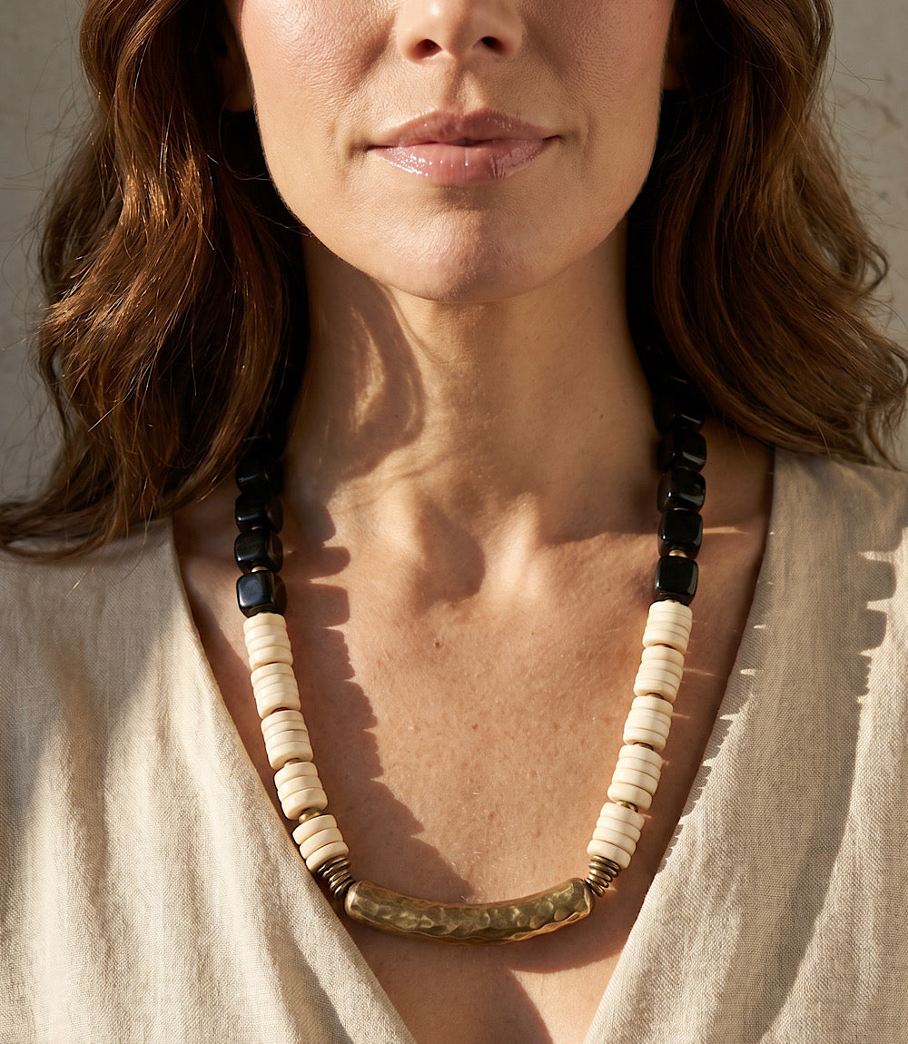 Shell And Gold Statement Necklace