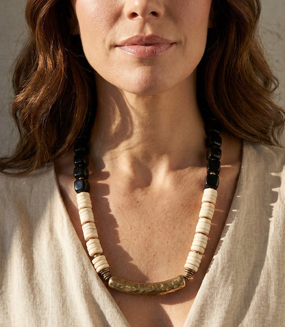 Shell And Gold Statement Necklace