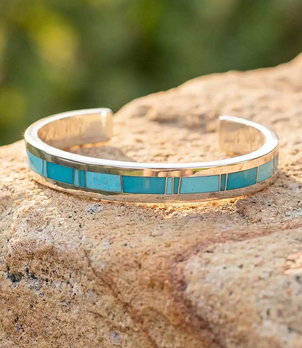 Turquoise Inlay Cuff Bracelet