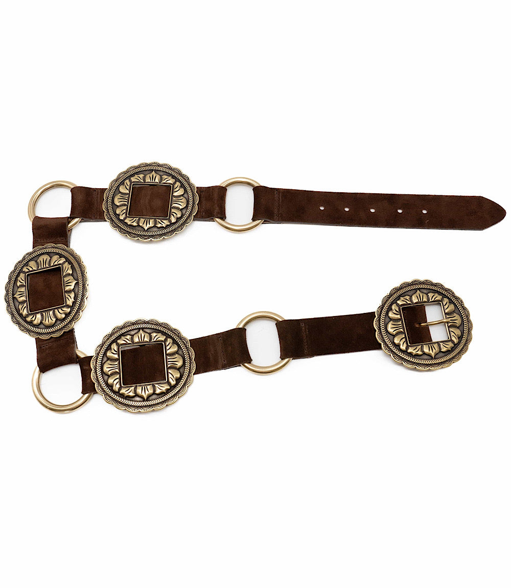 Streets Ahead Embellished Concho Leather Belt