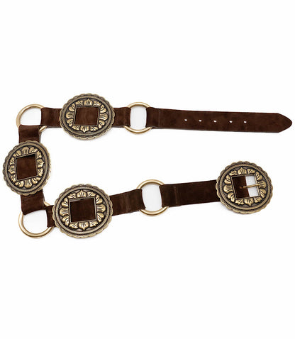 Streets Ahead Embellished Concho Leather Belt