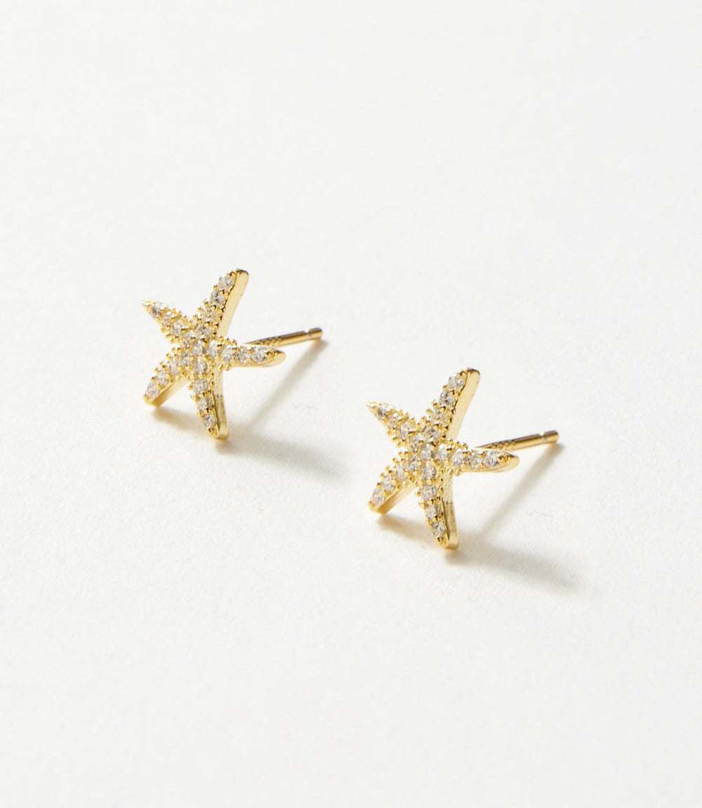 Pavé Starfish Stud Earrings