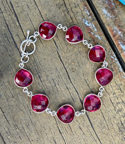 Dark Pink Amethyst Quartz Bracelet